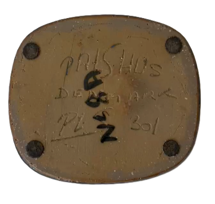 Vintage stoneware dish from Palshus, Denmark 1948