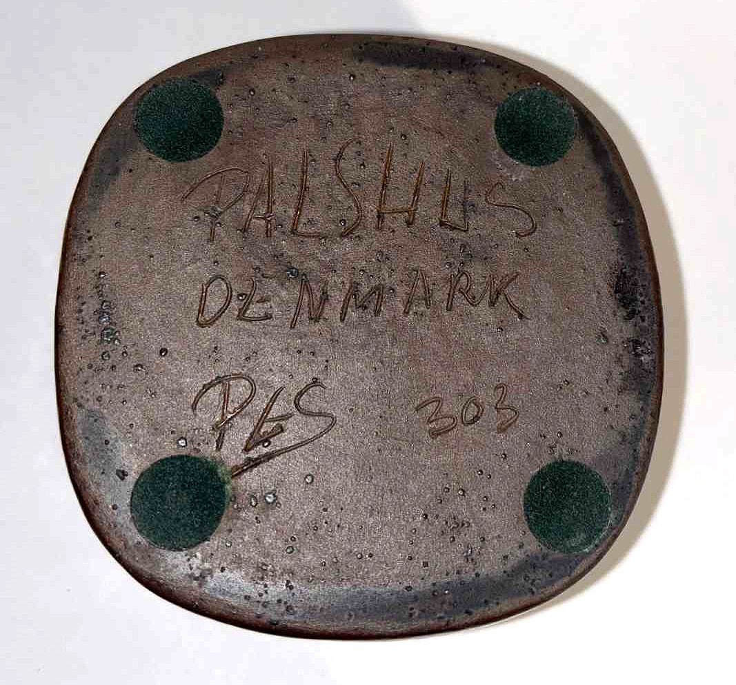 Palshus glazed stoneware bowl in beautiful natural shades, Denmark 1960s