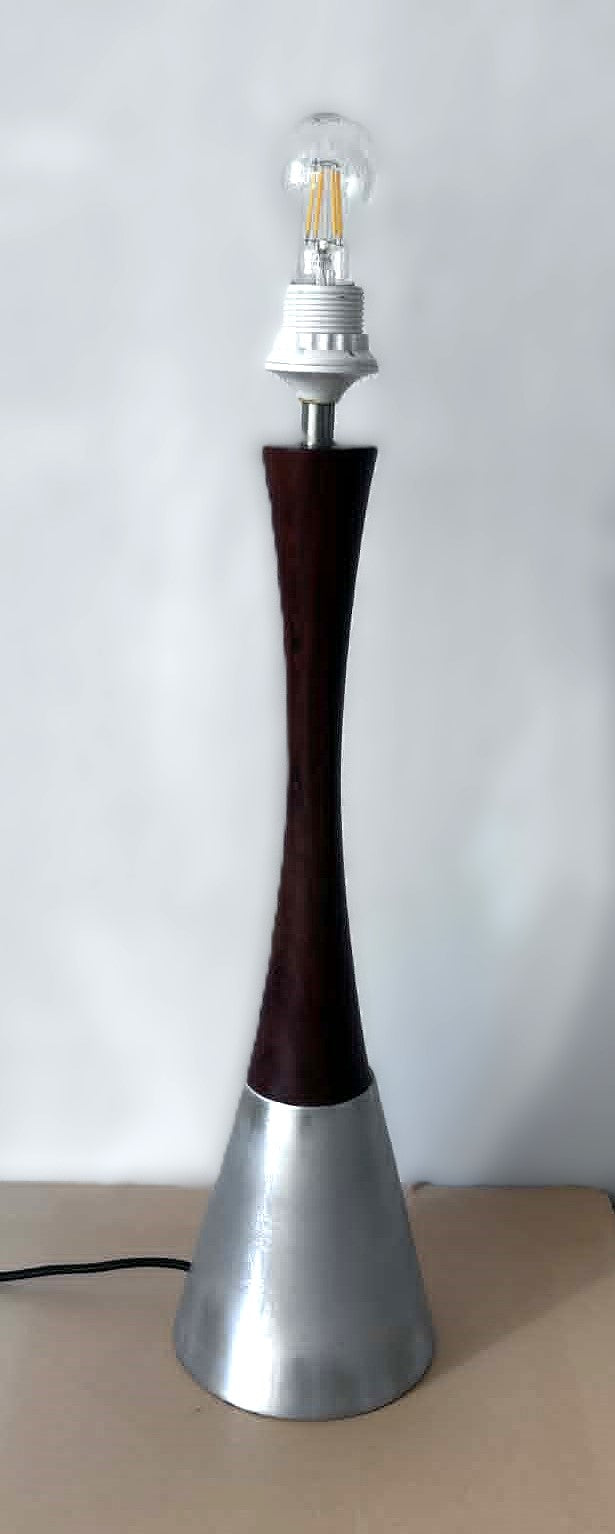 Svensk bordlamper i aluminium og palisander fra Bergboms, design af Bernt Nordsted, 1960'erne
