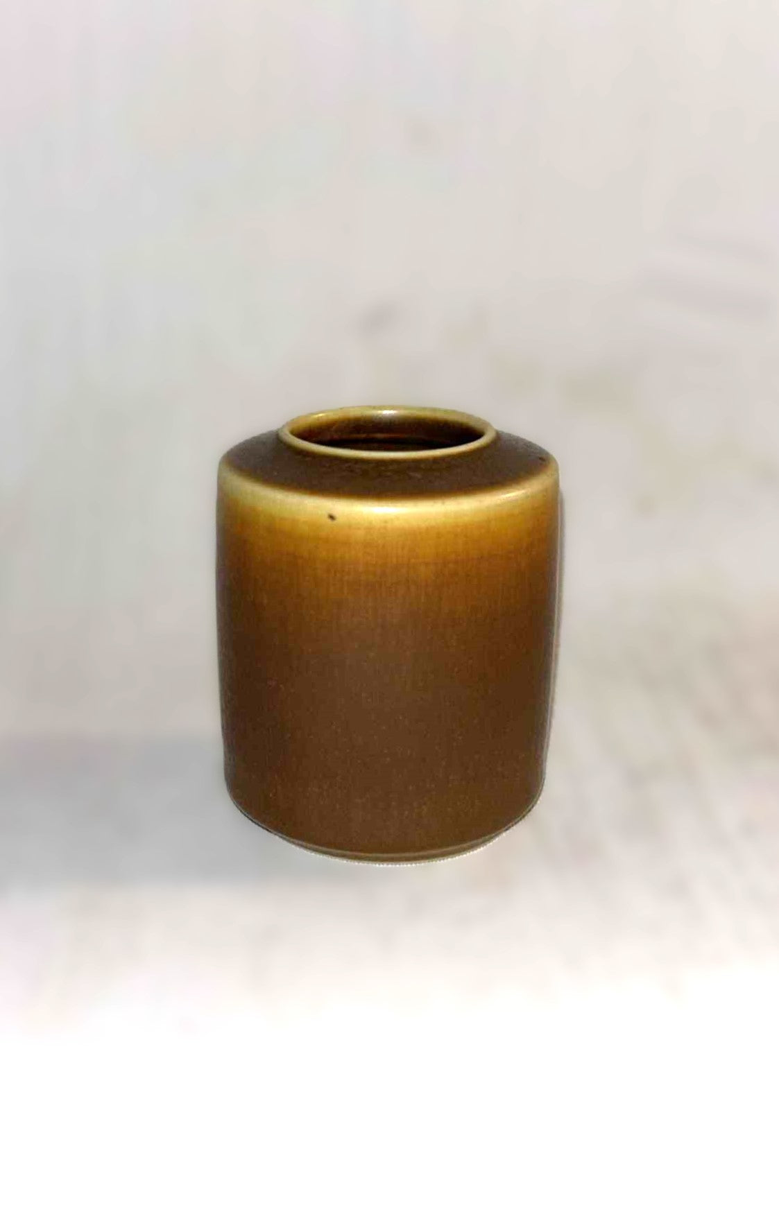 パルシュース（デンマーク）の1960年代、ブラウンの野ウサギの毛皮釉を施したミッドセンチュリーの小型ストーンウェアの花瓶