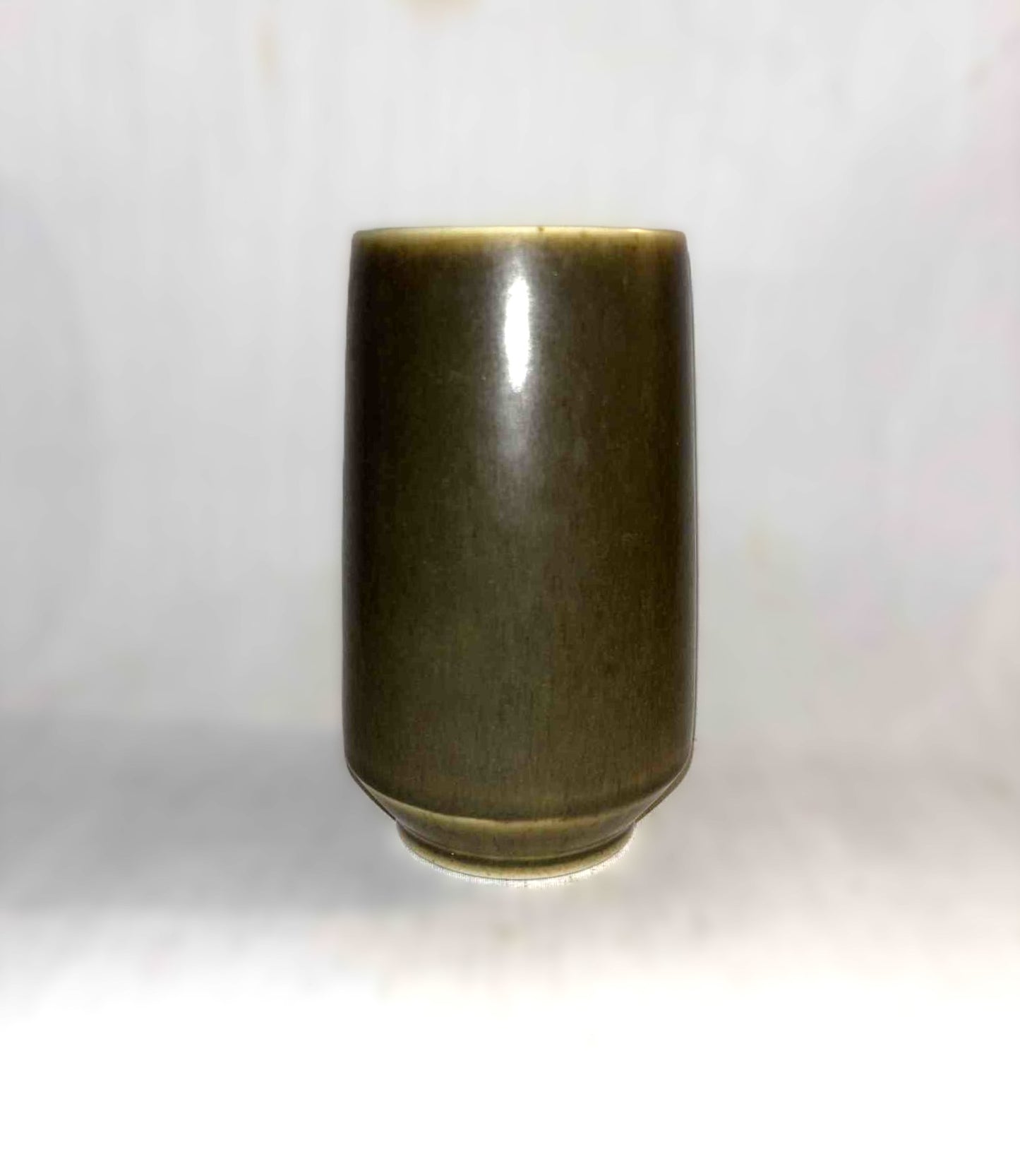 1960年代、デンマーク、パルシュース産の緑色の野ウサギの毛皮釉を施したミッドセンチュリーのストーンウェアの花瓶