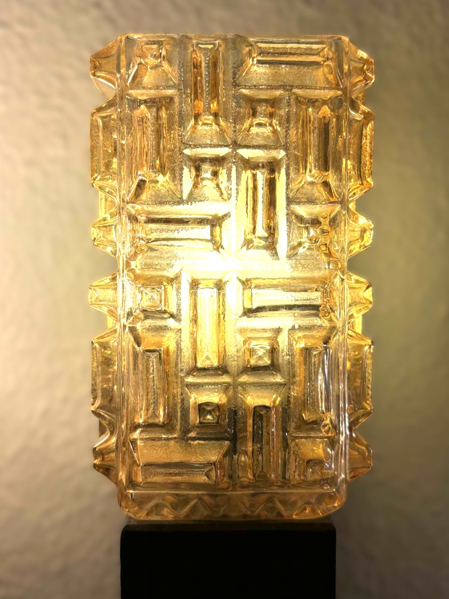 Vitrika Denmark, stained Pine wood and glass sconce set, mid-century Danish