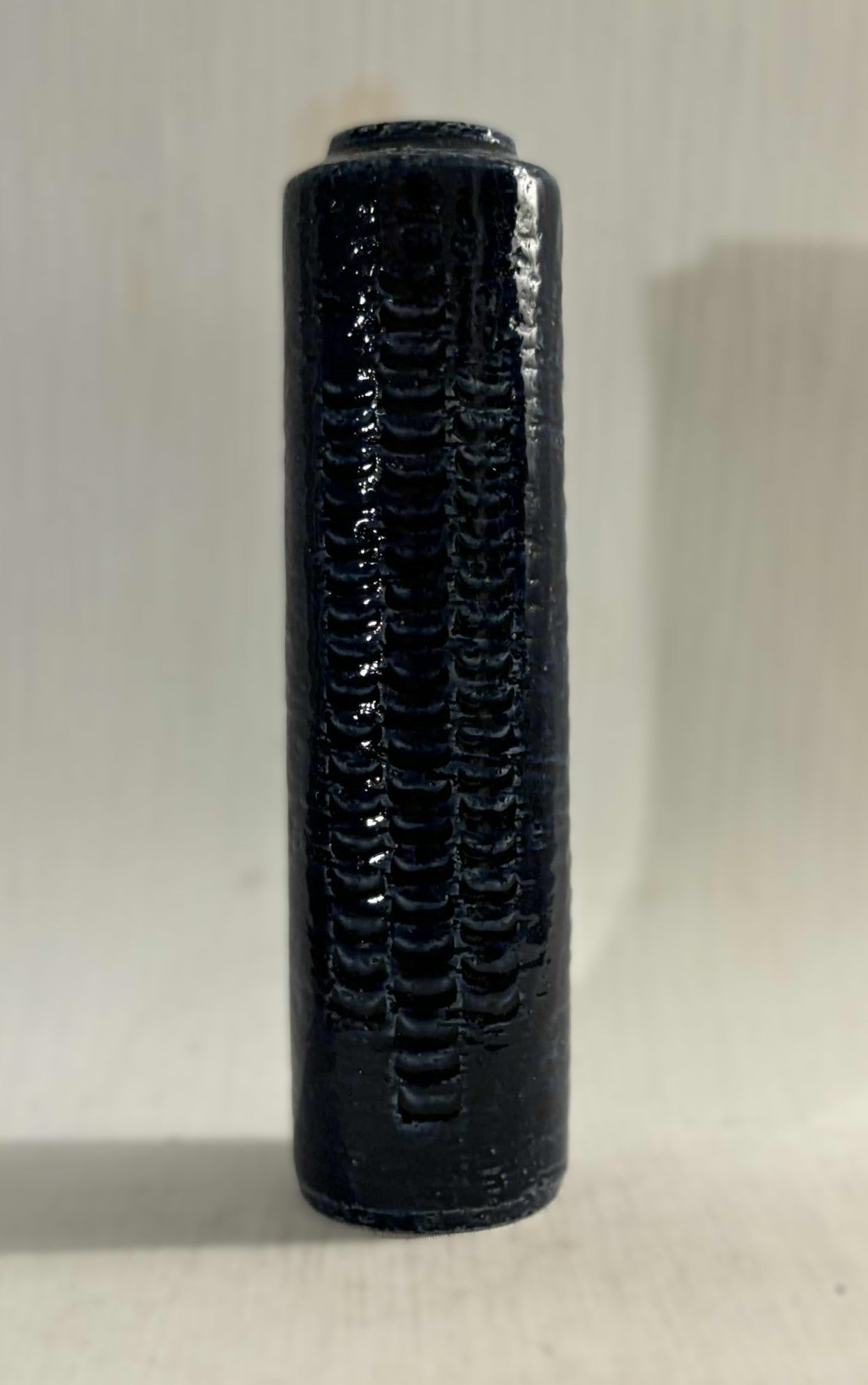 Tall and slim stoneware vase in Chamotte style by Palshus, Denmark 1960s