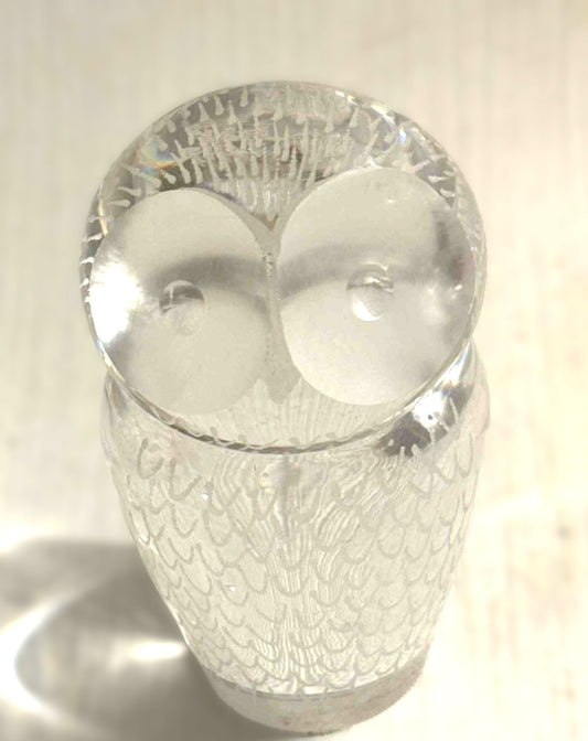 Vicke Lindstrand (1904–1983) for Kosta Boda, Graveret Glas ugle