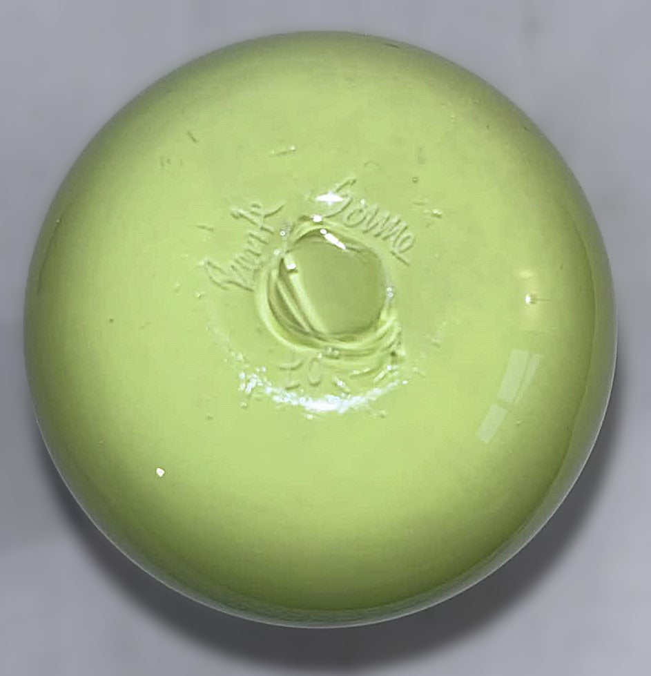 Beautiful characteristic Holmegaard glass vase in lime green, design by Peter Svarre