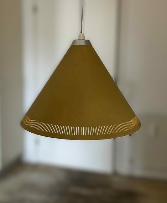 Bent Karlby “Keglen”, hoist pendant with shade of perforated gold-lacquered metal - no. 22544452
