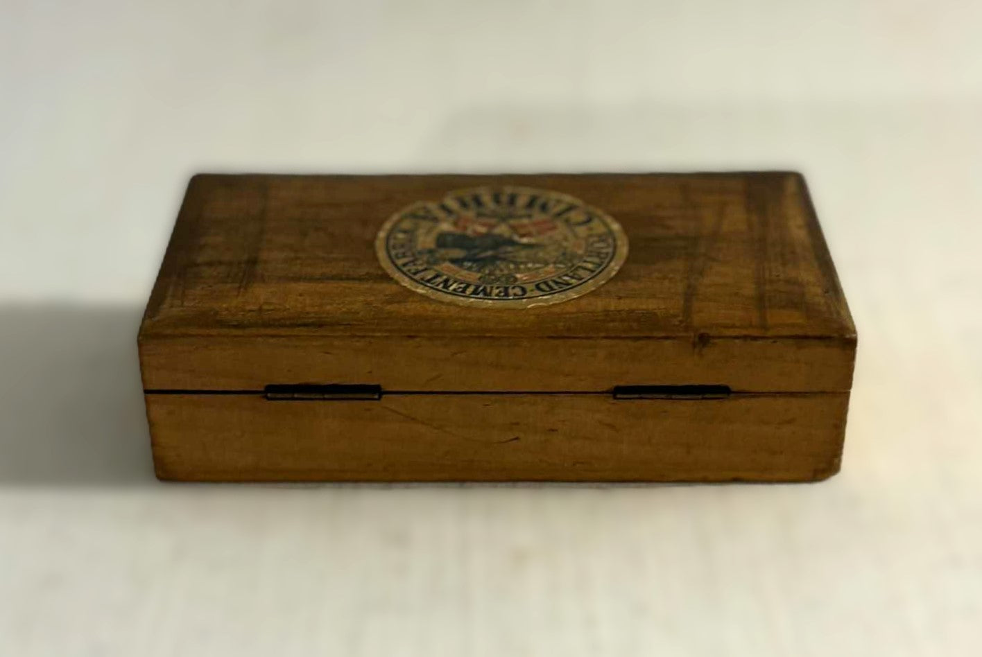 Sjælden gammel trææske fra Aalborg Cimbria Cement - nr. 4896444