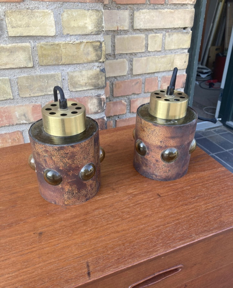 To smukke Nanny Stil McKinneypo lamper i kobber og glas - nr. 0165