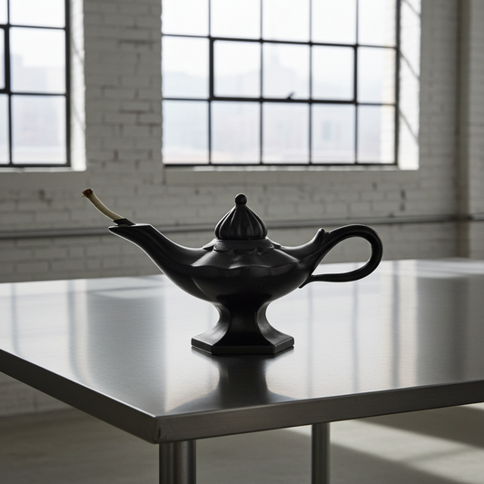 Charming vintage oil lamp designed by renowned Danish artist Just Andersen