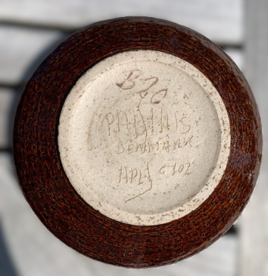 A medium and rare glazed stoneware dish from Palshus, Denmark 1960s