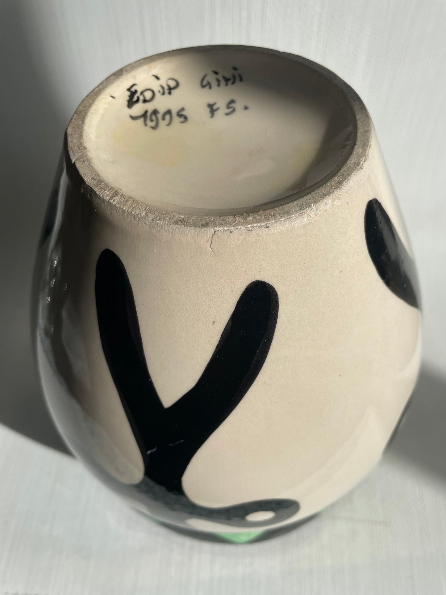 1990 年代の美しい陶器の花瓶 - no. - 017020