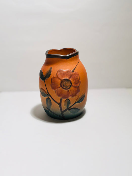 Beautiful handmade and hand-painted ceramic vase from Ipsens Enke, Denmark 1960s