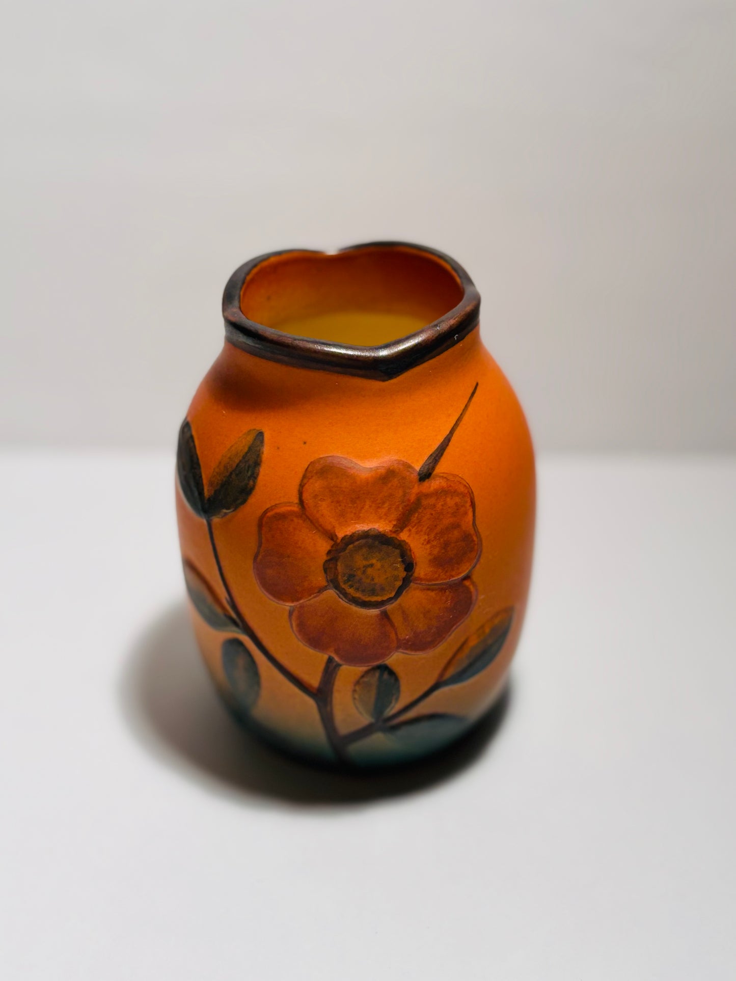 Beautiful handmade and hand-painted ceramic vase from Ipsens Enke, Denmark 1960s