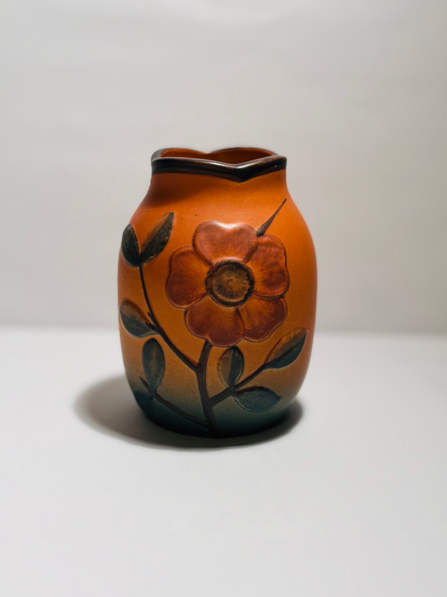 Beautiful handmade and hand-painted ceramic vase from Ipsens Enke, Denmark 1960s