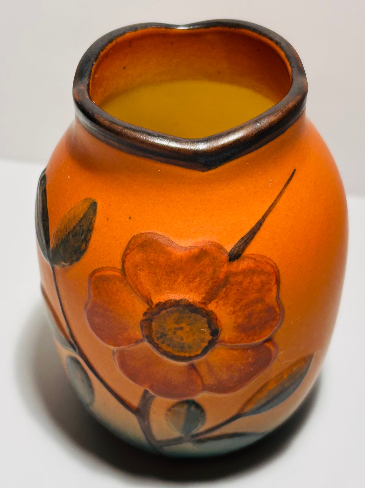 Beautiful handmade and hand-painted ceramic vase from Ipsens Enke, Denmark 1960s