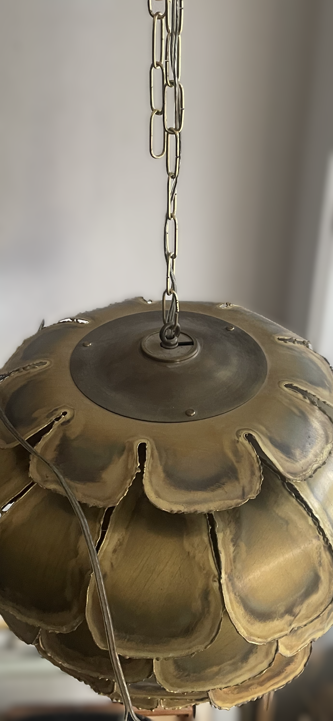 A Brutalist Artichoke pendant by Svend Aage Holm Sørensen (1913-2004), Denmark 1960s