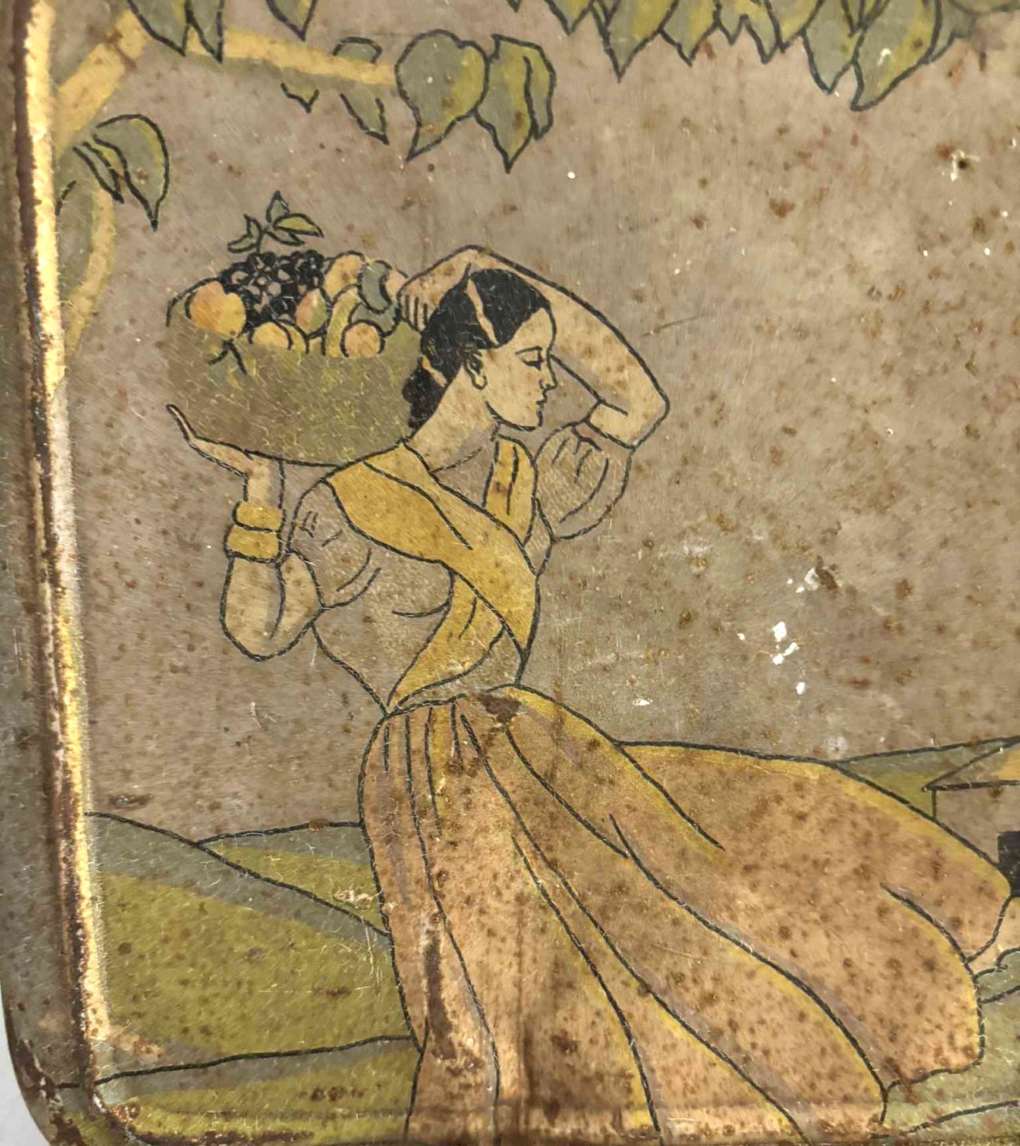 Smuk antik Art Deco tinboks fra 1930erne