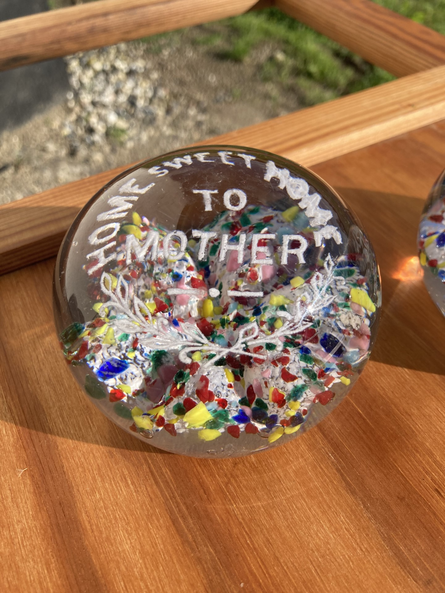 2 glass letter weights - no. 0517