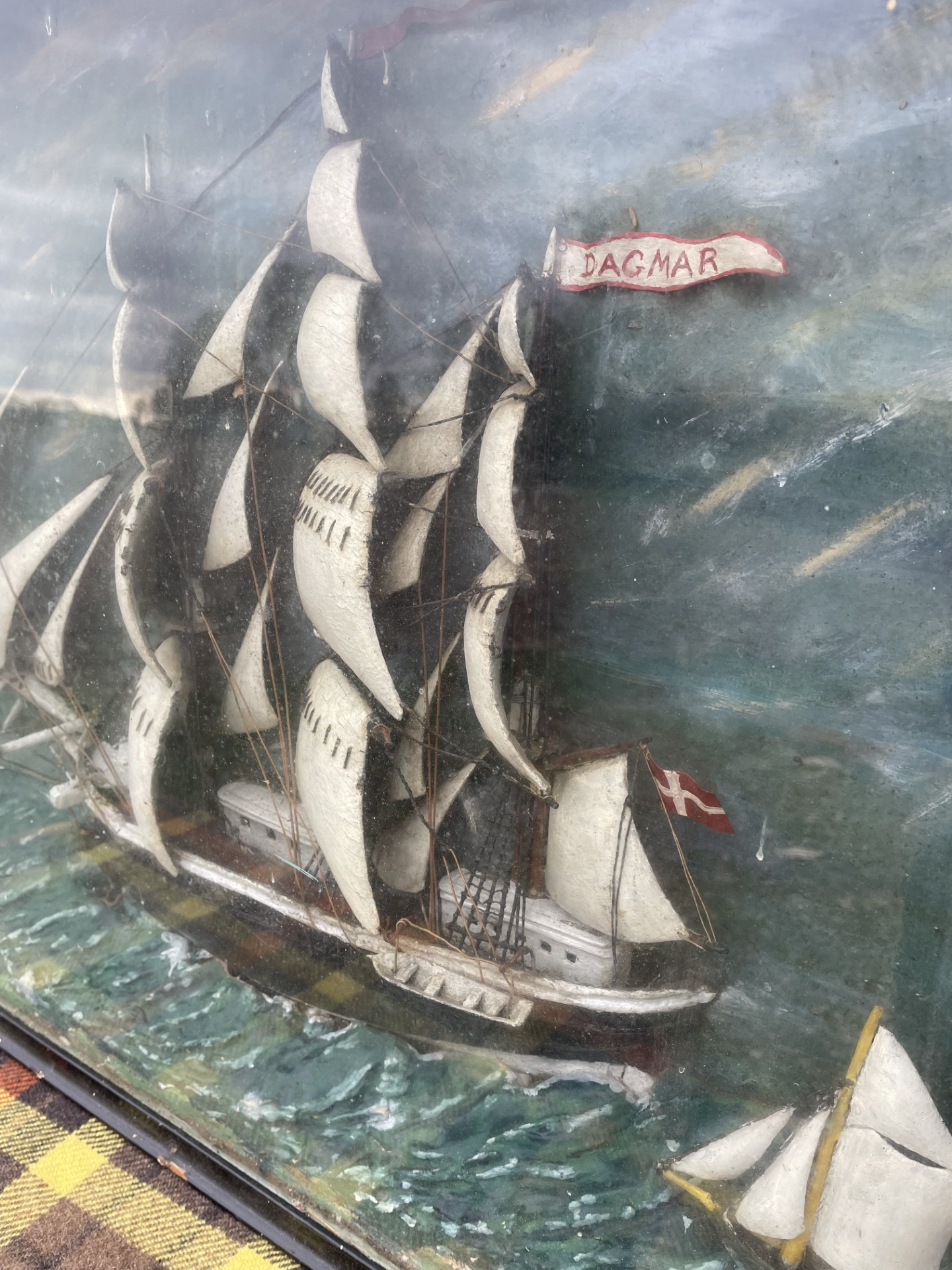 Diorama art, half-model sailing ship “Dagmar” from the 1940s - no. 850825