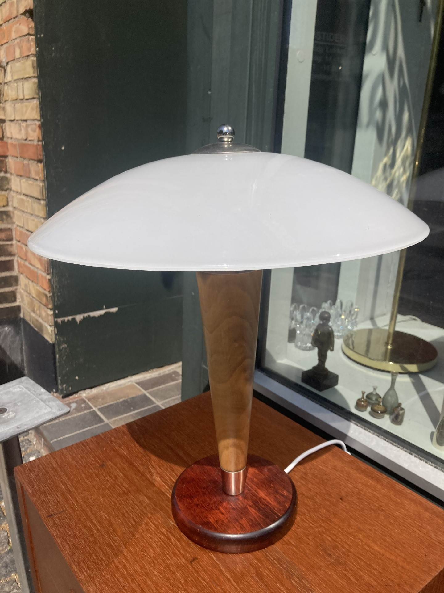 Flot glas bordlampe, made in France - nr. 0202