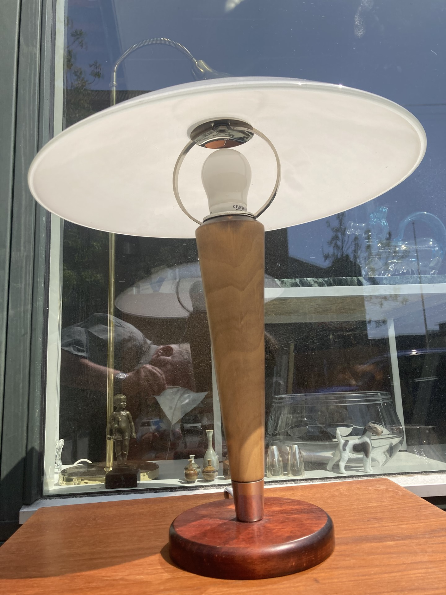 Flot glas bordlampe, made in France - nr. 0202
