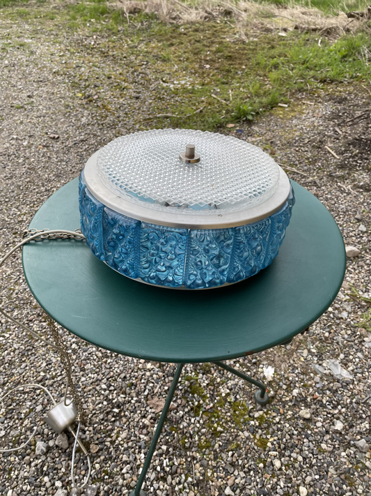 Nice retro pendant made of glass and metal - 012068