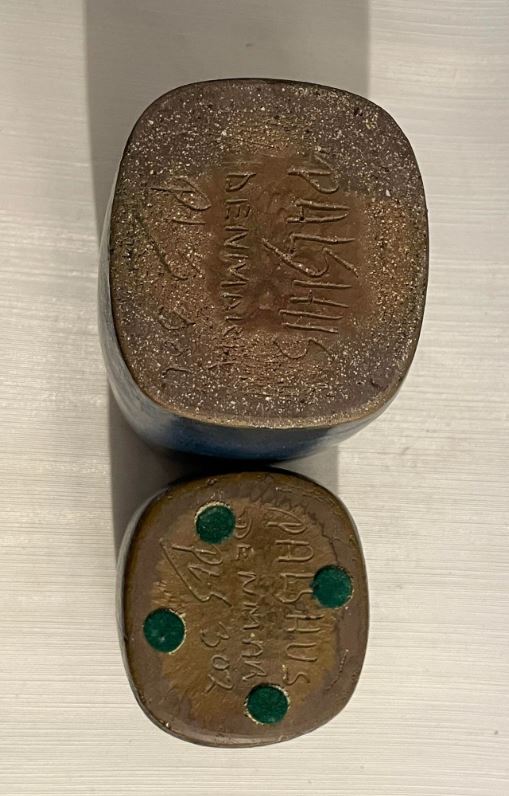 Two Mid-Century Chamotte Stoneware Vases, Design by Per Linnemann-Schmidt for Palshus