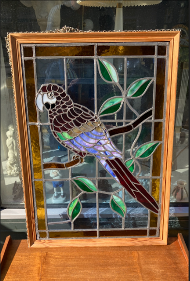 Beautiful leaded pane with a parrot - no. 09016