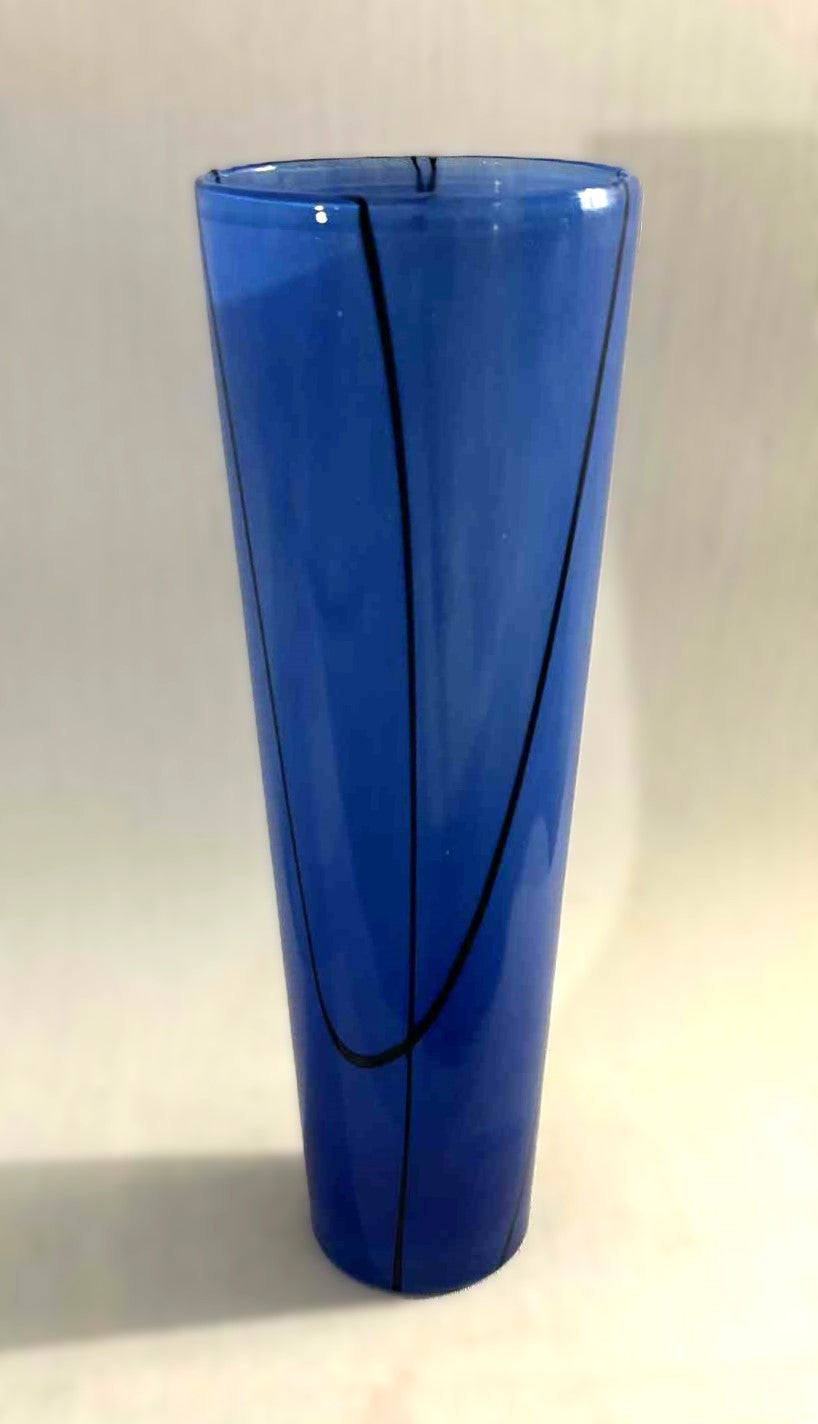 Tall Flower vase Blue Black Woodlands Tall Glass Vase Anna Ehrner Woodlands (2001) Vase