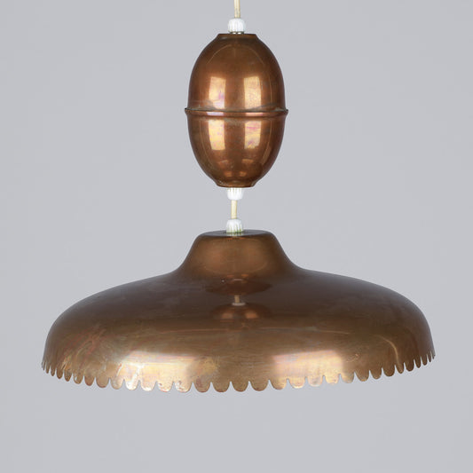 Beautiful ceiling pendant made of copper, 1950s, Danish design by Bent Karlby (1912-1998)