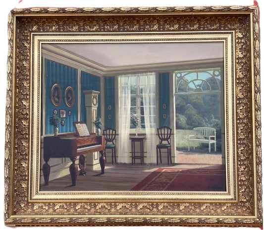 Beautiful interior painting by Frederik Svendsen (1885-1975) - no. 07040