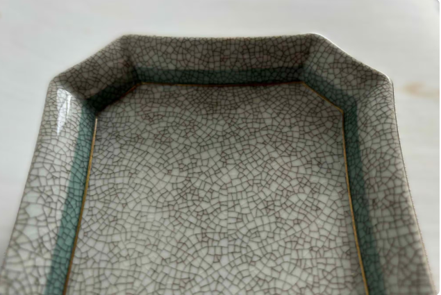 Royal Copenhagen 1961 Krakele Glaze polygon Dish Tray Plate