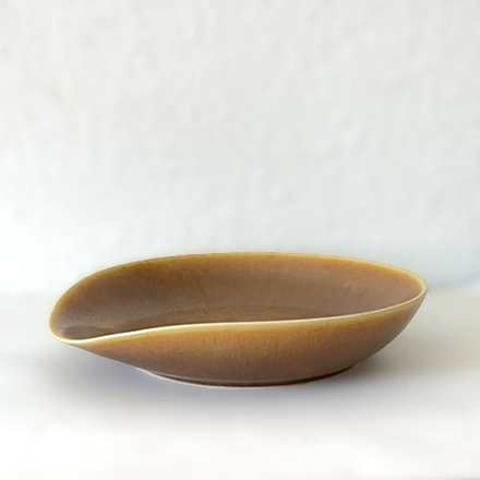 Large Palshus Hare Fur Glazed Dish, Denmark 1960s