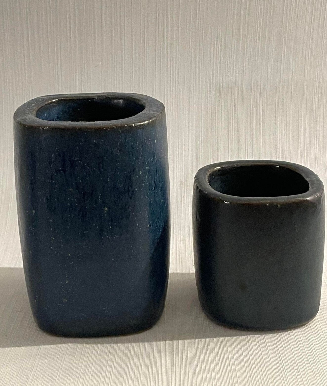 Two Mid-Century Chamotte Stoneware Vases, Design by Per Linnemann-Schmidt for Palshus