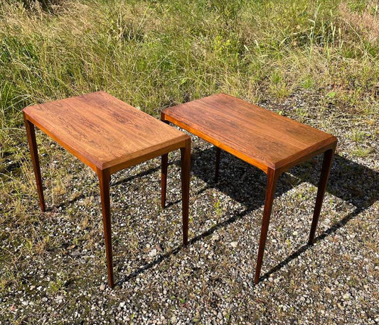 ヨハネス・アンデルセンがSilkeborg Møbelfabrikのためにデザインした、ローズウッド製の美しいサイドテーブルのペア - no. 09998 