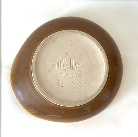 Large Palshus Hare Fur Glazed Dish, Denmark 1960s