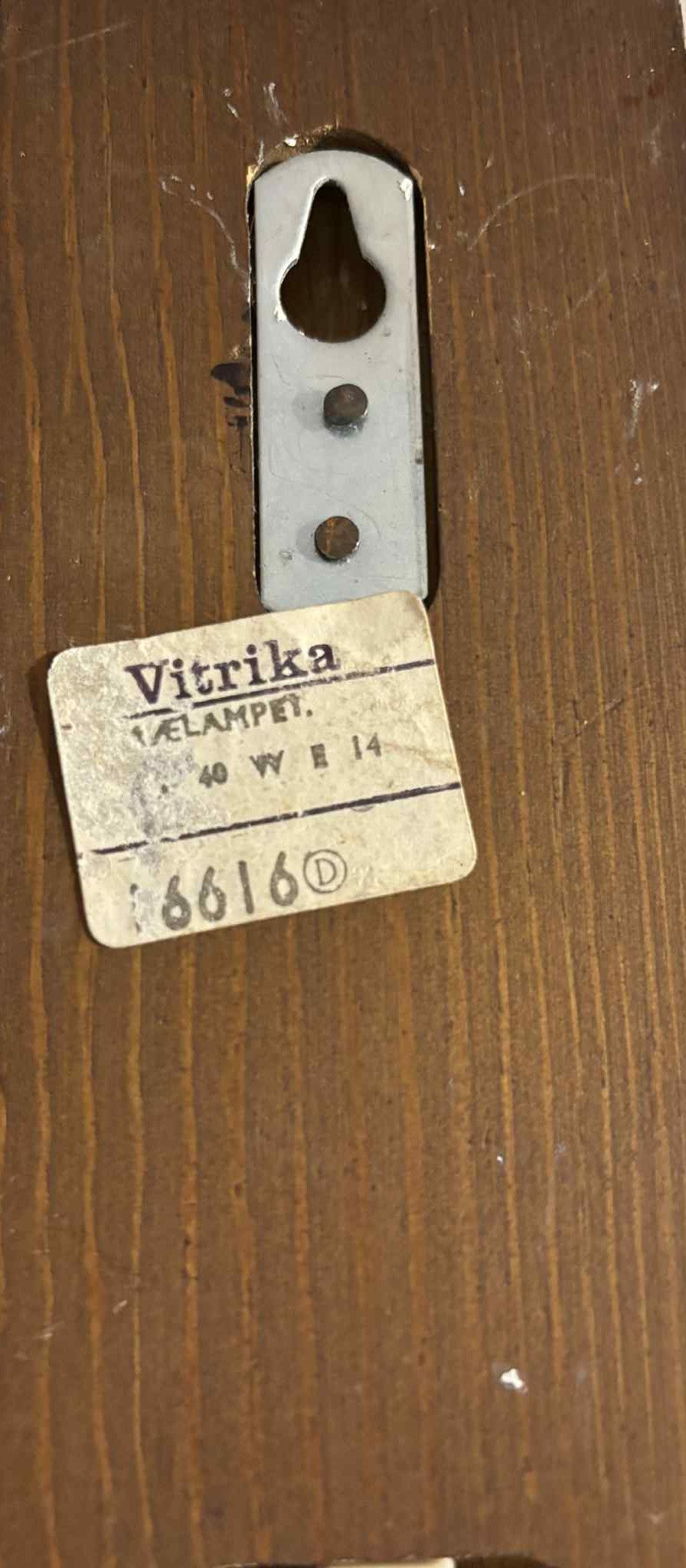 Vitrika Denmark, stained Pine wood and glass sconce set, mid-century Danish