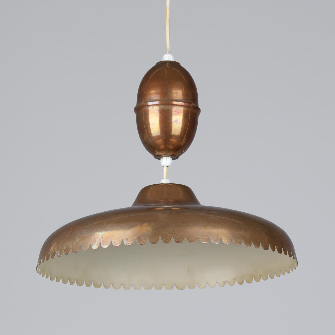 Beautiful ceiling pendant made of copper, 1950s, Danish design by Bent Karlby (1912-1998)