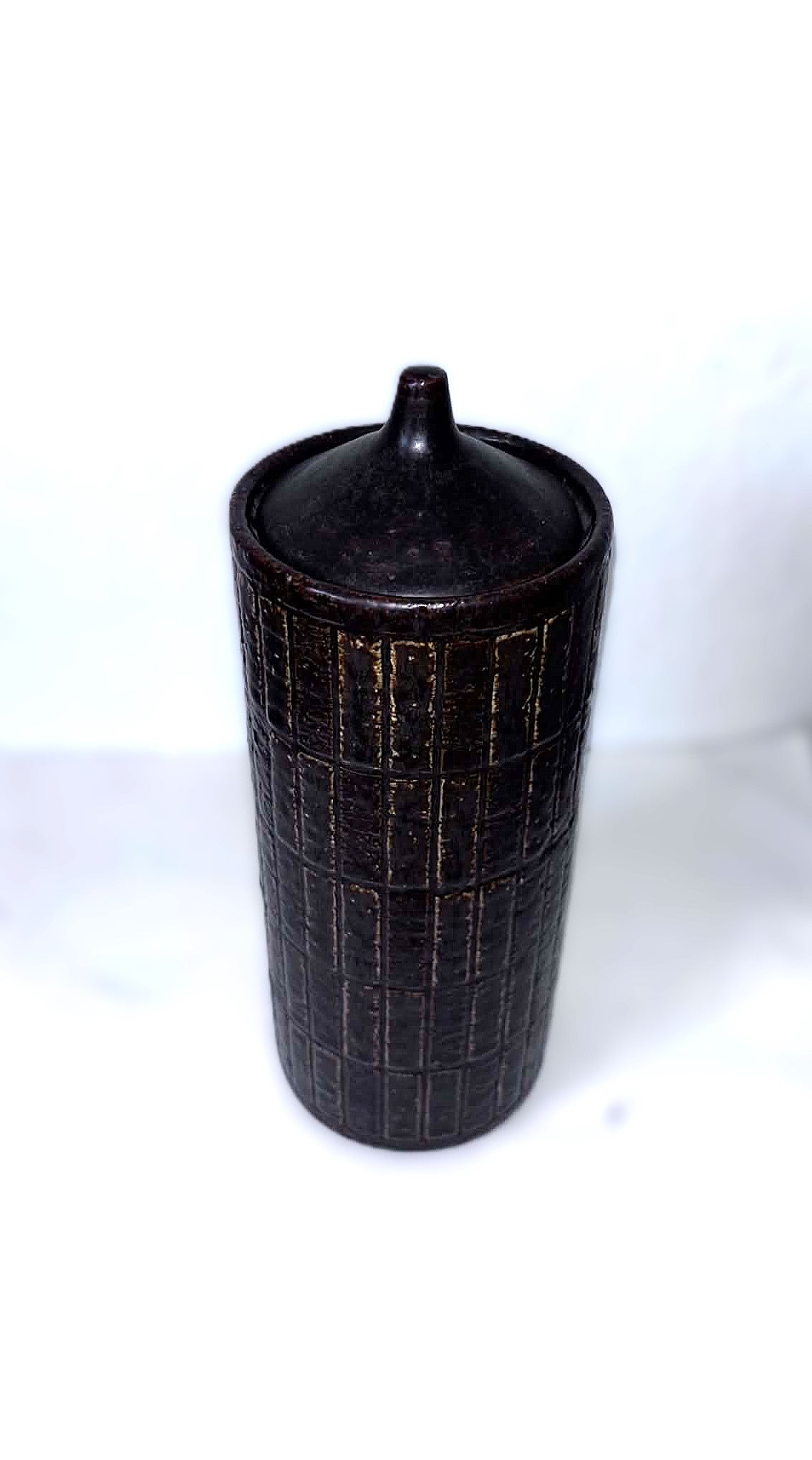 Lidded stoneware vase from Palshus design by P. Linnemann-Schmidt, Denmark 1950s