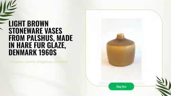 Light brown stoneware vases from Palshus, made in hare fur glaze, Denmark 1960s by@Outfy
