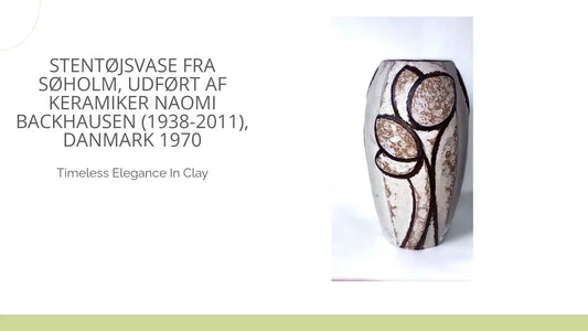 Stent&oslash;jsvase fra S&oslash;holm, udf&oslash;rt af keramiker Naomi Backhausen (1938-2011), Danmark 1970 by@Outfy