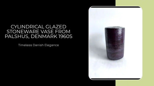 Cylindrical Glazed stoneware vase from Palshus, Denmark 1960s by@Outfy