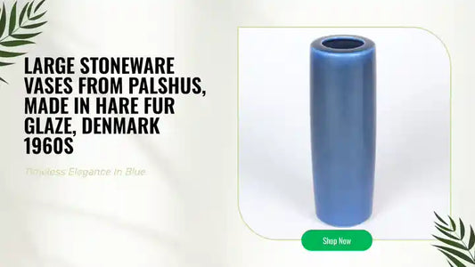 Large stoneware vases from Palshus, made in hare fur glaze, Denmark 1960s by@Outfy