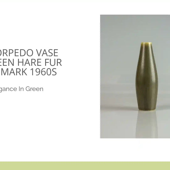 Palshus Torpedo vase made in Green Hare Fur Glaze, Denmark 1960s by@Outfy