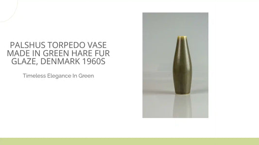 Palshus Torpedo vase made in Green Hare Fur Glaze, Denmark 1960s by@Outfy
