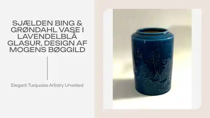 Sj&aelig;lden Bing &amp; Gr&oslash;ndahl Vase i Lavendelbl&aring; Glasur, design af Mogens B&oslash;ggild by@Outfy