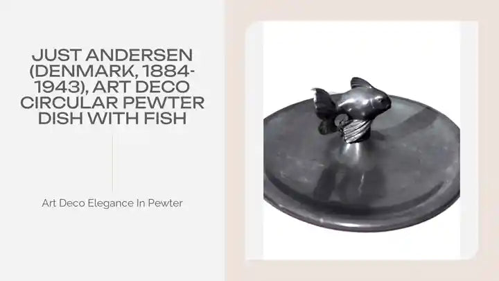 Just Andersen (Denmark, 1884-1943), Art Deco circular pewter dish with fish by@Outfy