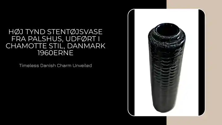 H&oslash;j tynd stent&oslash;jsvase fra Palshus, udf&oslash;rt i Chamotte stil, Danmark 1960erne by@Outfy