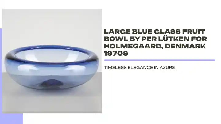 Large Blue Glass Fruit Bowl By Per L&uuml;tken for Holmegaard, Denmark 1970s by@Outfy