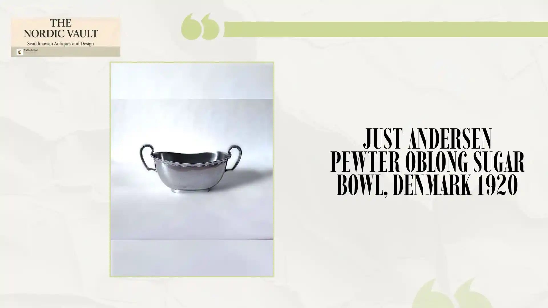 Just Andersen Pewter Oblong Sugar Bowl, Denmark 1920 by@Outfy